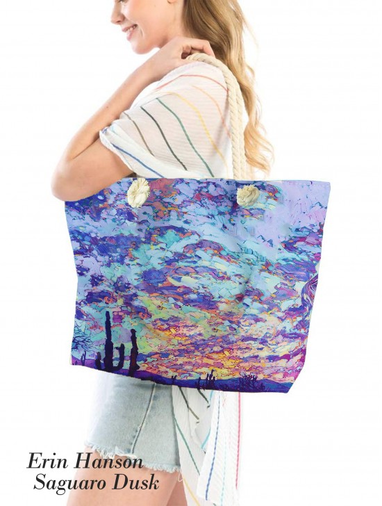 Erin Hanson: Saguaro Dusk Oil Painting Shoulder Bag